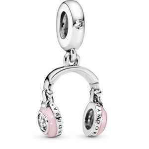 Pandora Silver and Pink Headphones Charm